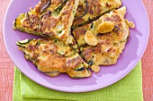 Courgette omelette with garlic