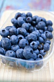 Fresh blueberries in a plastic punnet