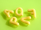 Broth with alphabet pasta