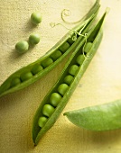Opened pea pods