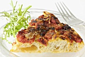 Focaccia with tomatoes and onions