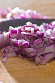 Chopped red onion (close up)