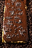 Chocolate Hazelnut Tart with Coffee Beans and Cacao Nibs