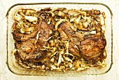 Baked Pork Chop and Cabbage in Baking Dish