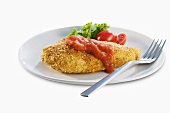 Breaded Baked Chicken Breast with Tomato Sauce