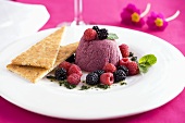 Raspberry mousse with fresh berries