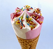 Colourful ice cream cone