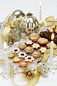 Plate of biscuits with Christmas decoration