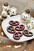 Christmas biscuits in shape of pretzels