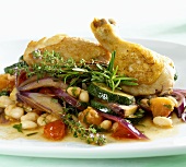 Mediterranean chicken with vegetables and herbs