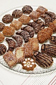 Plate of different shaped sponge biscuits