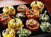 Stuffed peppers on baking tray