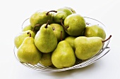 Green pears in a fruit bowl