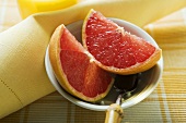 Grapefruit wedges in a bowl