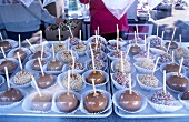 Variety of Candy Apples at a Fair