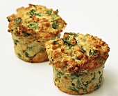 Two cheese and spinach muffins