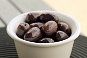 A small bowl of Kalamata olives