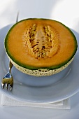 Half a cantaloupe melon