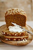 Wholemeal bread with soft cheese