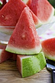 Many pieces of watermelon