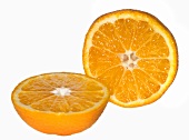 A halved mandarin orange