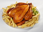 Roast chicken with chips