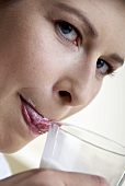 Woman drinking milk