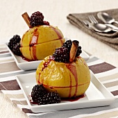 Baked apples with blackberry stuffing