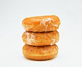 Three doughnuts, stacked