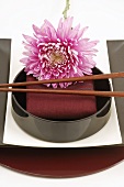 Asian place-setting with flower