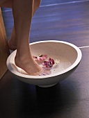 Foot bath with flowers