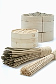Bamboo baskets and bamboo whisks