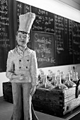 Chef figure in a restaurant