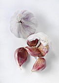 Garlic bulbs, intact and broken apart