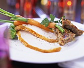 Hähnchenbrust mit Vollkorn-Omelett und Gemüse