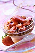 Muesli with rolled oats and strawberries