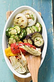 Grilled vegetables (overhead view)
