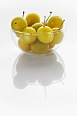 Mirabelles in glass bowl