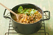 Lentil stew with carrots and parsley