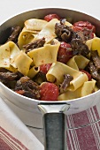 Pappardelle with braised oxtail and tomatoes