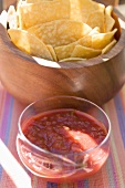 Tomato salsa with tortilla chips (Mexico)