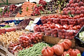 Market stall with fresh fruit and vegetables