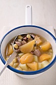 Swede stew with white beans and bacon