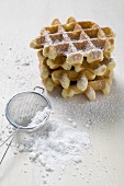 Small waffles with icing sugar