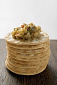 Crackers with savoury spread