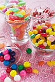 Assorted sweets in glasses