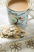 Stollen pieces and cup of tea
