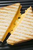 Toasted cheese sandwiches on grill plate