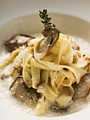 Tagliatelle with ceps and cream sauce