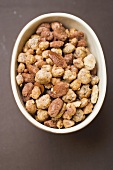 Mixed nuts to nibble in bowl